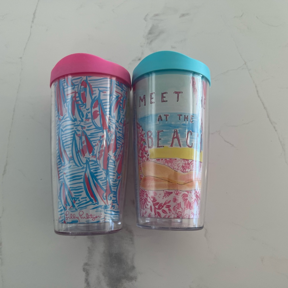 Set of 2 Lilly Pulitzer Tumblers with Lids